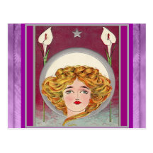 Easter ~ Art Nouveau Woman & Lilies Post Card