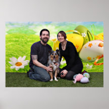 Easter - Australian Shepherd - Silas Barker Print
