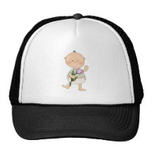 easter baby with purple tulip hats
