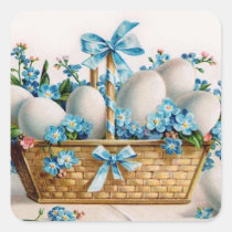 Easter Basket with Forget-Me-Nots - Sticker stickers