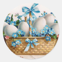 Easter Basket with Forget-Me-Nots - Sticker stickers