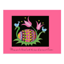 Easter Blessing Ukrainian Folk Art Post Card