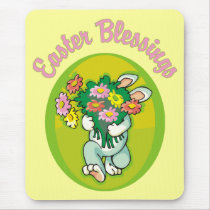 Easter Blessings Bunny With Flowers