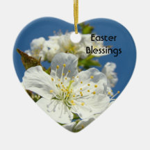 Easter Blessings oranments Blue Sky Cherry Blossom Christmas Ornament