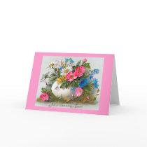 "Easter Bouquet" Vintage Flowers Greeting Card