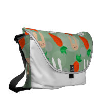 Easter bunnies and carrots messenger bags
