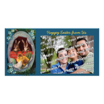 Easter Bunnies and Chick Vintage Photo Card