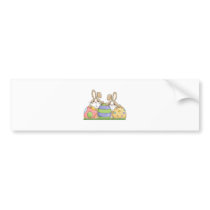 easter bunnies and eggs bumper sticker