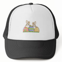 easter bunnies and eggs mesh hat