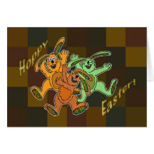 Easter Bunnies Jumping Joyfully! Cards