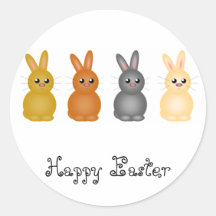 Easter Bunnies Round Sticker