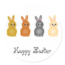 Easter Bunnies Round Sticker