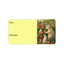 Easter Bunnies with Eggs Personalized Address Label
