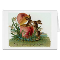 Easter bunnies with pink egg