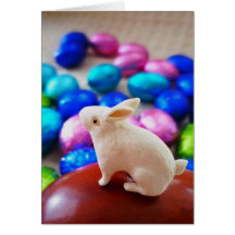 Easter Bunny and Coloured Eggs - Gift Card