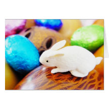 Easter Bunny and Coloured Eggs - Gift Card