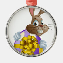 Easter bunny and egg christmas ornaments
