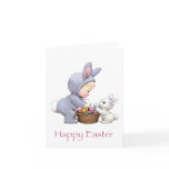 Easter Bunny and Girl Card