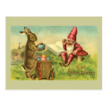 Easter Bunny And Gnome postcards