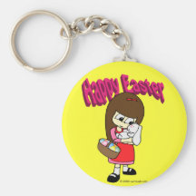 Easter Bunny and The Girl Keychain
