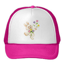 Easter Bunny And Tulips Mesh Hats