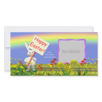 Easter Bunny Greets Customized Photo Card