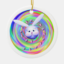 Easter Bunny Head Spin Christmas Tree Ornaments