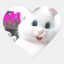 Easter Bunny Heart Sticker