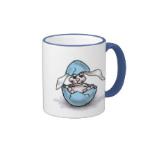 Easter Bunny in a Blue Egg Coffee Mugs