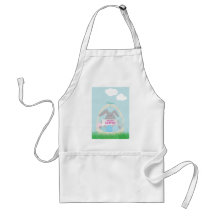 easter bunny in basket apron