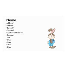 easter bunny in overalls business cards
