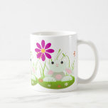 Easter bunny -Little Green Baby Bunny With Flowers Coffee Mug