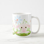 Easter bunny - Little Pink Baby Bunny With Flowers Coffee Mug