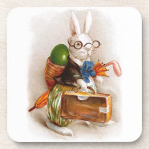 Easter Bunny on Tour Beverage Coasters