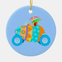 Easter Bunny on Vacation Ornaments