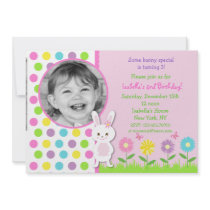 Easter Bunny Photo Birthday Invitations