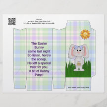 Easter Bunny POOP Pinch box Party Favours FUNNY Flyer