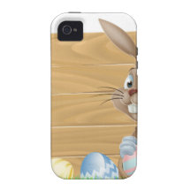 Easter bunny rabbit with Easter eggs basket iPhone 4 Cases