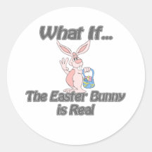 Easter bunny round sticker