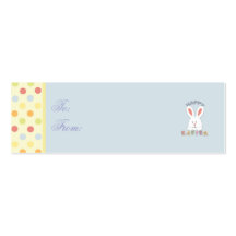 Easter Bunny Skinny Gift Tag Business Card Template