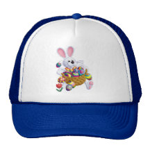 Easter Bunny with Basket of Eggs Mesh Hat