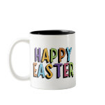 Easter Bunny with Coloured Eggs Mug