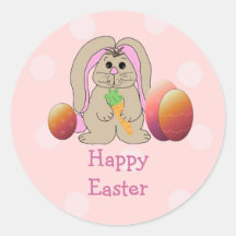 Easter Bunny With Easter Eggs Round Sticker