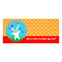 Easter bunny with eggs custom invitations