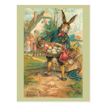 Easter Bunny With Eggs For Children Postcard
