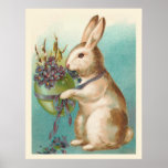 Easter Bunny With Green Egg Posters