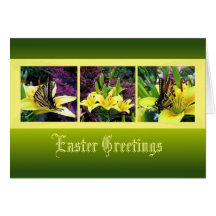 Easter Butterfly Joy Greetings Greeting Card
