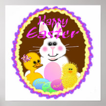 Easter Chick and Duck Poster
