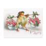 Easter Chick and Flowers Postcards