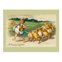 Easter Chick Parade Vintage Post Card